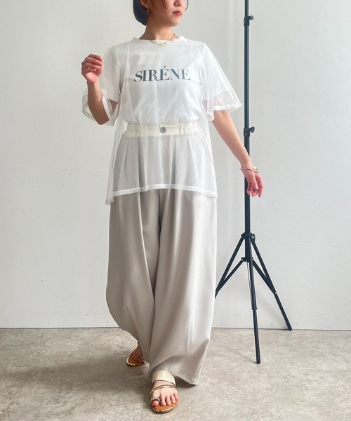 LHELBIE(レルビエ)の「チュールロゴTシャツ(Tシャツ/カットソー・レディース・チャコールグレー/オフホワイト/ベージュ・M)」の15枚目の写真