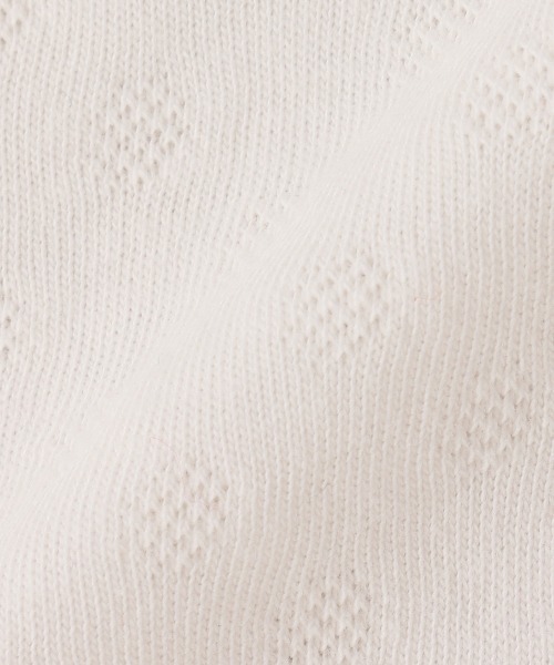 Love&Peace&Money（ラブアンドピースアンドマネー）の「天竺ジャガード長袖ボレロ（カーディガン/ボレロ・キッズ・ライトピンク/オフホワイト・110cm/90cm/130cm/80ｃｍ/100cm/120cm）」の4枚目の写真