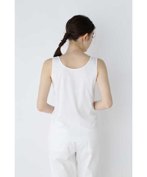 human woman（ヒューマンウーマン）の「オーガニックコットンスムースタンクトップ（タンクトップ・レディース・グレー/ホワイト・MEDIUM）」の18枚目の写真