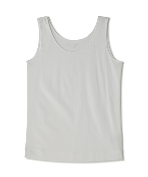 human woman（ヒューマンウーマン）の「オーガニックコットンスムースタンクトップ（タンクトップ・レディース・グレー/ホワイト・MEDIUM）」の7枚目の写真