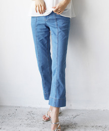 REAL CUBE | ハイウエストストレッチストレートデニム(デニムパンツ)