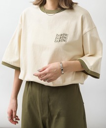 【ZIP FIVE】 アソート ロゴ ビッグシルエット リンガー 半袖 Tシャツ