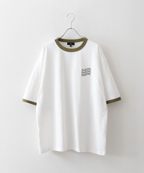 ZIP FIVE(ジップファイブ)の「【ZIP FIVE】 アソート ロゴ ビッグシルエット リンガー 半袖 Tシャツ(Tシャツ/カットソー・メンズ・ベージュ系/ホワイト×レッド/ホワイト×グリーン/ホワイト×ブラック/ホワイト系/ホワイト系1/レモンイエロー/クリーム/ブラック×ホワイト/ホワイト×ネイビー/ホワイト系2・SMALL/MEDIUM/LARGE/X-LARGE)」の19枚目の写真