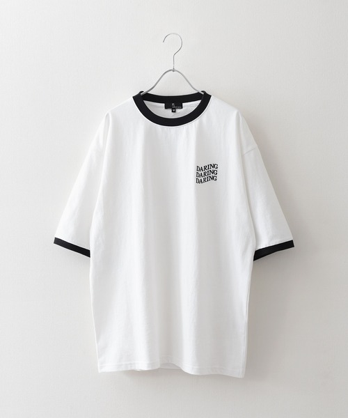 ZIP FIVE(ジップファイブ)の「【ZIP FIVE】 アソート ロゴ ビッグシルエット リンガー 半袖 Tシャツ(Tシャツ/カットソー・メンズ・ベージュ系/ホワイト×レッド/ホワイト×グリーン/ホワイト×ブラック/ホワイト系/ホワイト系1/レモンイエロー/クリーム/ブラック×ホワイト/ホワイト×ネイビー/ホワイト系2・SMALL/MEDIUM/LARGE/X-LARGE)」の20枚目の写真