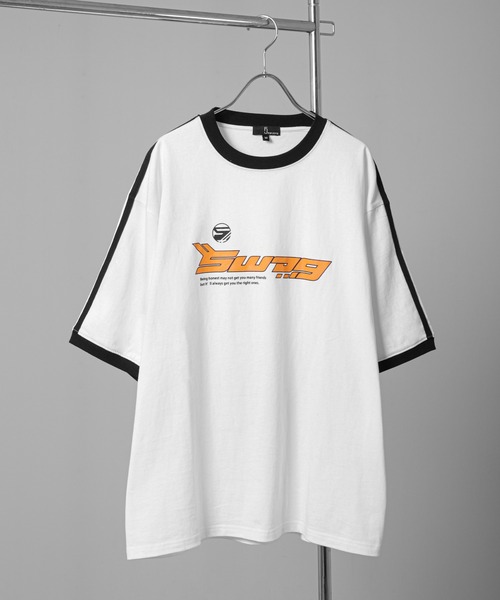 ZIP FIVE(ジップファイブ)の「【ZIP FIVE】 アソート ロゴ ビッグシルエット リンガー 半袖 Tシャツ(Tシャツ/カットソー・メンズ・ベージュ系/ホワイト×レッド/ホワイト×グリーン/ホワイト×ブラック/ホワイト系/ホワイト系1/レモンイエロー/クリーム/ブラック×ホワイト/ホワイト×ネイビー/ホワイト系2・SMALL/MEDIUM/LARGE/X-LARGE)」の13枚目の写真