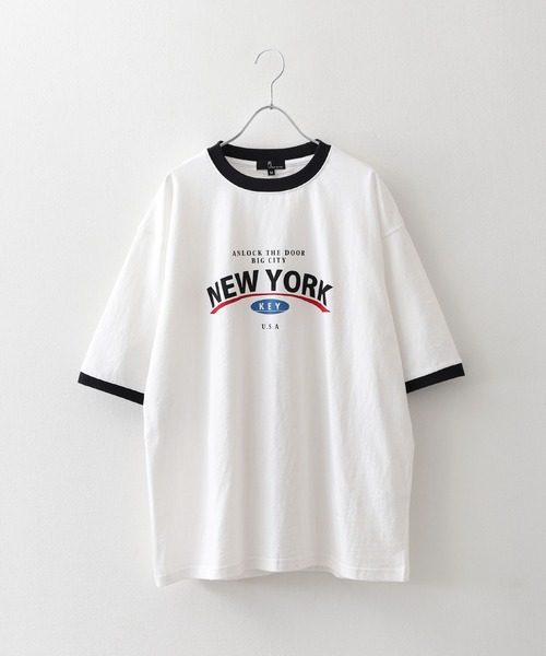 ZIP FIVE(ジップファイブ)の「【ZIP FIVE】 アソート ロゴ ビッグシルエット リンガー 半袖 Tシャツ(Tシャツ/カットソー・メンズ・ベージュ系/ホワイト×レッド/ホワイト×グリーン/ホワイト×ブラック/ホワイト系/ホワイト系1/レモンイエロー/クリーム/ブラック×ホワイト/ホワイト×ネイビー/ホワイト系2・SMALL/MEDIUM/LARGE/X-LARGE)」の17枚目の写真