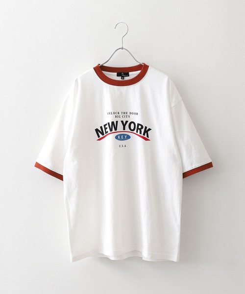 ZIP FIVE(ジップファイブ)の「【ZIP FIVE】 アソート ロゴ ビッグシルエット リンガー 半袖 Tシャツ(Tシャツ/カットソー・メンズ・ベージュ系/ホワイト×レッド/ホワイト×グリーン/ホワイト×ブラック/ホワイト系/ホワイト系1/レモンイエロー/クリーム/ブラック×ホワイト/ホワイト×ネイビー/ホワイト系2・SMALL/MEDIUM/LARGE/X-LARGE)」の16枚目の写真