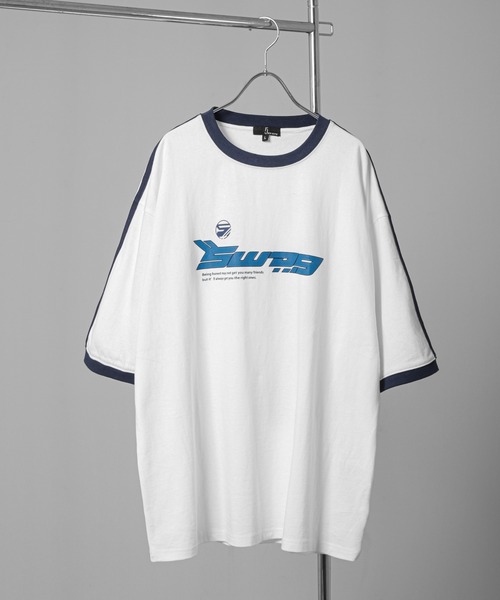 ZIP FIVE(ジップファイブ)の「【ZIP FIVE】 アソート ロゴ ビッグシルエット リンガー 半袖 Tシャツ(Tシャツ/カットソー・メンズ・ベージュ系/ホワイト×レッド/ホワイト×グリーン/ホワイト×ブラック/ホワイト系/ホワイト系1/レモンイエロー/クリーム/ブラック×ホワイト/ホワイト×ネイビー/ホワイト系2・SMALL/MEDIUM/LARGE/X-LARGE)」の14枚目の写真
