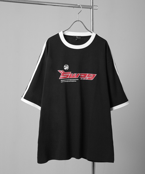 ZIP FIVE(ジップファイブ)の「【ZIP FIVE】 アソート ロゴ ビッグシルエット リンガー 半袖 Tシャツ(Tシャツ/カットソー・メンズ・ベージュ系/ホワイト×レッド/ホワイト×グリーン/ホワイト×ブラック/ホワイト系/ホワイト系1/レモンイエロー/クリーム/ブラック×ホワイト/ホワイト×ネイビー/ホワイト系2・SMALL/MEDIUM/LARGE/X-LARGE)」の15枚目の写真