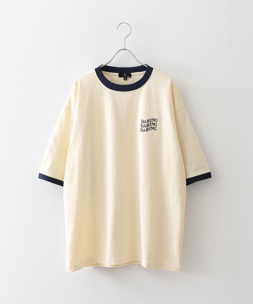 ZIP FIVE(ジップファイブ)の「【ZIP FIVE】 アソート ロゴ ビッグシルエット リンガー 半袖 Tシャツ(Tシャツ/カットソー・メンズ・ベージュ系/ホワイト×レッド/ホワイト×グリーン/ホワイト×ブラック/ホワイト系/ホワイト系1/レモンイエロー/クリーム/ブラック×ホワイト/ホワイト×ネイビー/ホワイト系2・SMALL/MEDIUM/LARGE/X-LARGE)」の21枚目の写真
