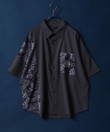 ANPAS | Pattern Print Switching Oversized Dolman Sleeve Shirt/切替 オーバーサイズ ドルマンスリーブ シャツ(シャツ/ブラウス)