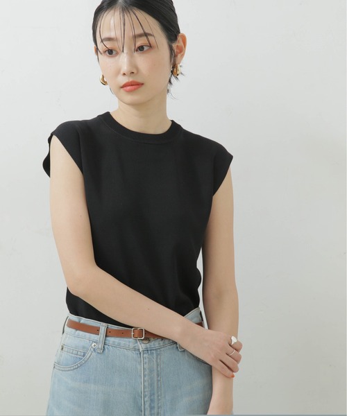 LB.04/UVカット・接触冷感・洗濯機洗可ノースリーブサマーニット