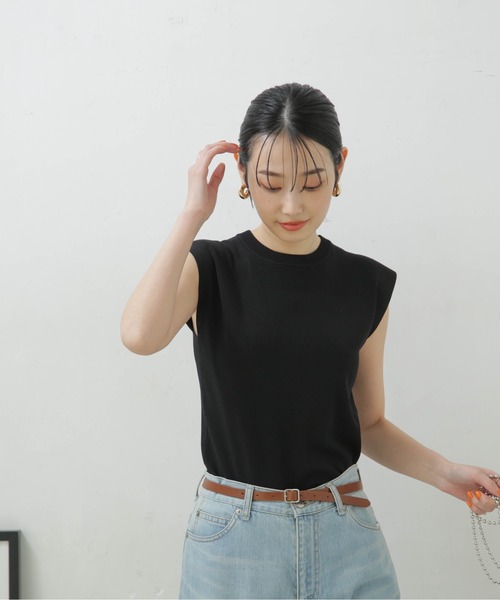 LB.04/UVカット・接触冷感・洗濯機洗可ノースリーブサマーニット