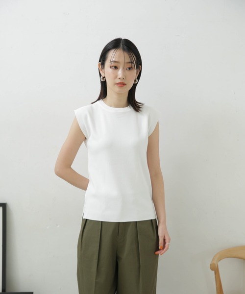 LB.04/UVカット・接触冷感・洗濯機洗可ノースリーブサマーニット