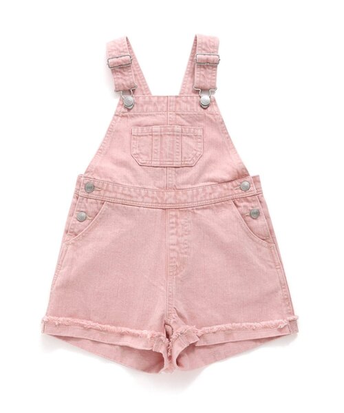 BREEZE（ブリーズ）の「ショートデニムサロペット（サロペット/オーバーオール・キッズ・ピンク/サックスブルー・120/90/100/110/80）」の2枚目の写真