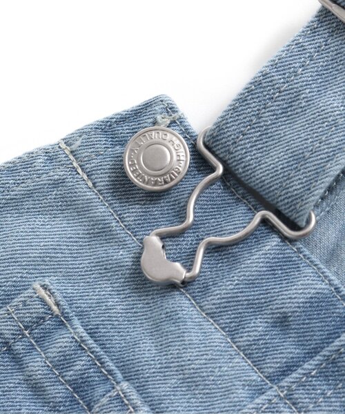 BREEZE（ブリーズ）の「ショートデニムサロペット（サロペット/オーバーオール・キッズ・ピンク/サックスブルー・120/90/100/110/80）」の3枚目の写真