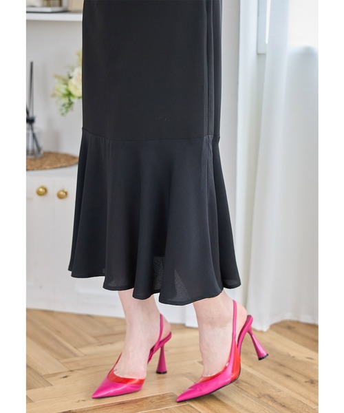 tocco closet(トッコ クローゼット)の「裾切り替えマーメイドフレアスカート(スカート・レディース・ブラック/ピンクベージュ・M)」の19枚目の写真
