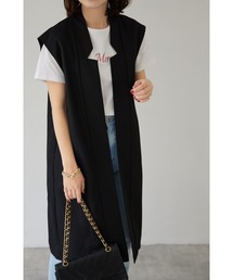 【ZOZO限定】 リネンライクロングジレ
