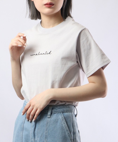 spiritoso(スピリトーゾ)の「spiritoso ComplicatedプリントTシャツ 半袖(Tシャツ/カットソー・レディース・レモンイエロー/カーキ/グリーン/ラベンダー/スミクロ/グレー/グレイッシュベージュ・F)」の6枚目の写真