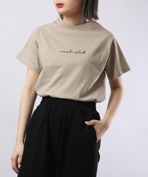 spiritoso(スピリトーゾ)の「spiritoso ComplicatedプリントTシャツ 半袖(Tシャツ/カットソー・レディース・レモンイエロー/カーキ/グリーン/ラベンダー/スミクロ/グレー/グレイッシュベージュ・F)」の3枚目の写真