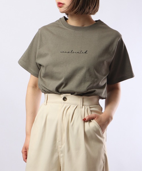 spiritoso(スピリトーゾ)の「spiritoso ComplicatedプリントTシャツ 半袖(Tシャツ/カットソー・レディース・レモンイエロー/カーキ/グリーン/ラベンダー/スミクロ/グレー/グレイッシュベージュ・F)」の16枚目の写真