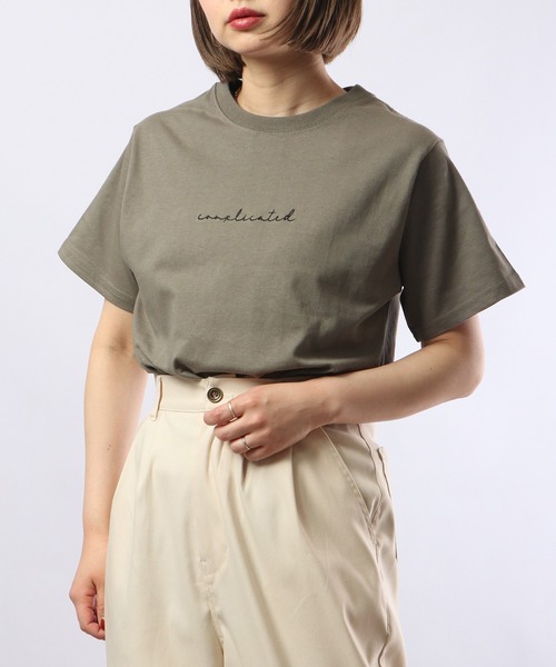 spiritoso(スピリトーゾ)の「spiritoso ComplicatedプリントTシャツ 半袖(Tシャツ/カットソー・レディース・レモンイエロー/カーキ/グリーン/ラベンダー/スミクロ/グレー/グレイッシュベージュ・F)」の17枚目の写真