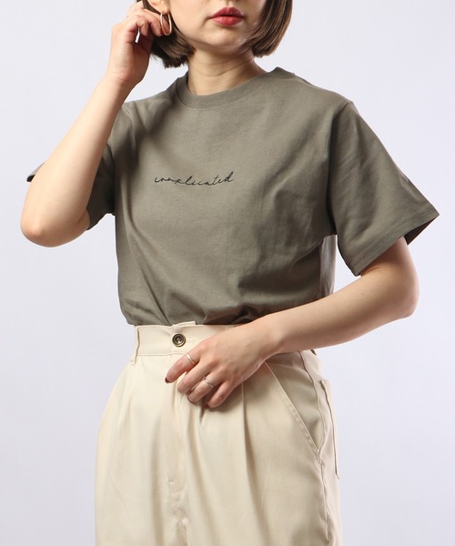 spiritoso(スピリトーゾ)の「spiritoso ComplicatedプリントTシャツ 半袖(Tシャツ/カットソー・レディース・レモンイエロー/カーキ/グリーン/ラベンダー/スミクロ/グレー/グレイッシュベージュ・F)」の18枚目の写真