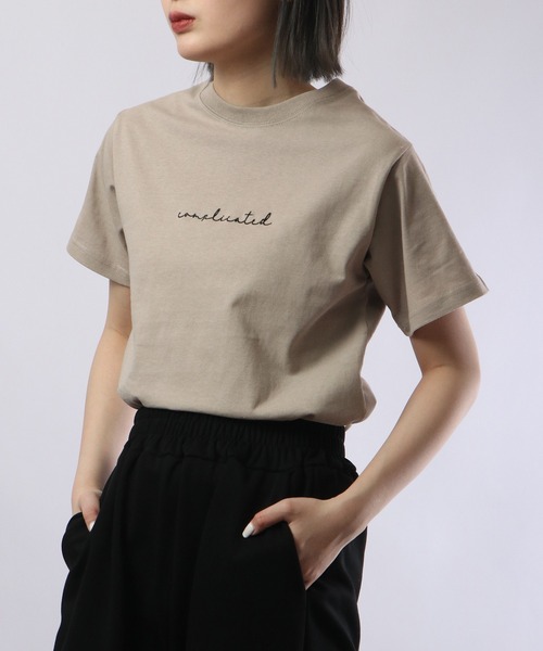 spiritoso(スピリトーゾ)の「spiritoso ComplicatedプリントTシャツ 半袖(Tシャツ/カットソー・レディース・レモンイエロー/カーキ/グリーン/ラベンダー/スミクロ/グレー/グレイッシュベージュ・F)」の11枚目の写真