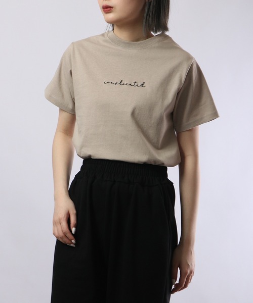 spiritoso(スピリトーゾ)の「spiritoso ComplicatedプリントTシャツ 半袖(Tシャツ/カットソー・レディース・レモンイエロー/カーキ/グリーン/ラベンダー/スミクロ/グレー/グレイッシュベージュ・F)」の12枚目の写真