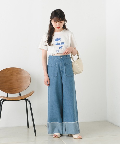 Kastane(カスタネ)の「【サイズ展開あり】スウェード発泡プリントTee(Tシャツ/カットソー・レディース・ピンク/ホワイト系その他/ホワイト系その他2/アイボリー・S/XS)」の14枚目の写真