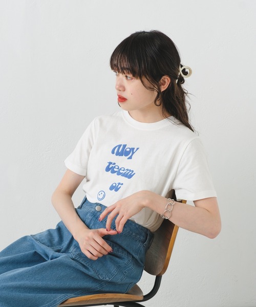 Kastane(カスタネ)の「【サイズ展開あり】スウェード発泡プリントTee(Tシャツ/カットソー・レディース・ピンク/ホワイト系その他/ホワイト系その他2/アイボリー・S/XS)」の11枚目の写真