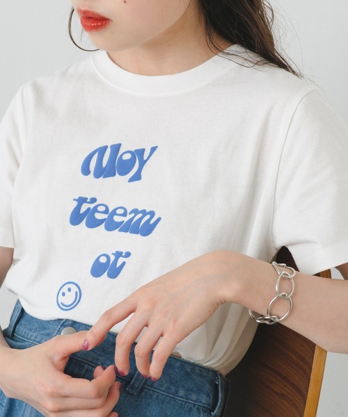 Kastane(カスタネ)の「【サイズ展開あり】スウェード発泡プリントTee(Tシャツ/カットソー・レディース・ピンク/ホワイト系その他/ホワイト系その他2/アイボリー・S/XS)」の10枚目の写真