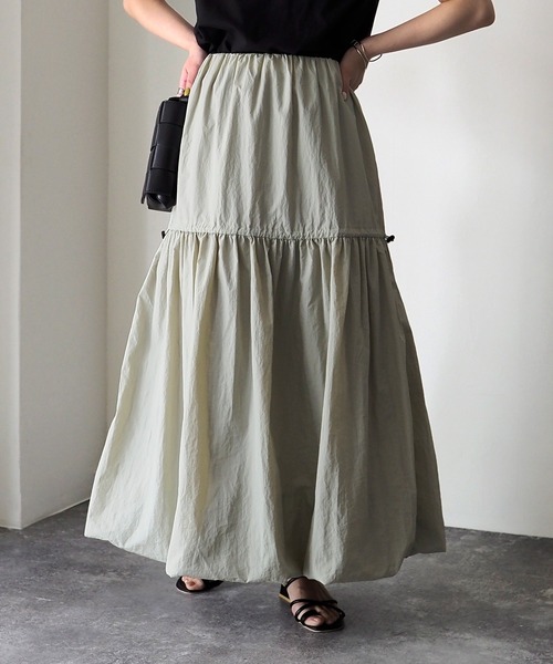 Riberry（リベリー）の「ドロストバルーンスカート（スカート・レディース・チャコールグレー/ライトカーキ・MEDIUM）」の13枚目の写真