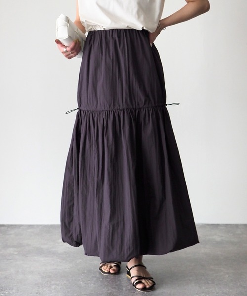 Riberry（リベリー）の「ドロストバルーンスカート（スカート・レディース・チャコールグレー/ライトカーキ・MEDIUM）」の19枚目の写真