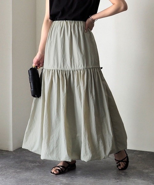 Riberry（リベリー）の「ドロストバルーンスカート（スカート・レディース・チャコールグレー/ライトカーキ・MEDIUM）」の14枚目の写真