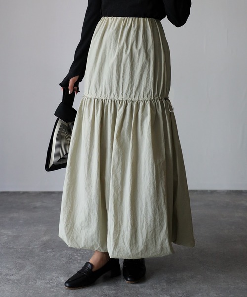 Riberry（リベリー）の「ドロストバルーンスカート（スカート・レディース・チャコールグレー/ライトカーキ・MEDIUM）」の3枚目の写真
