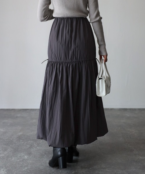 Riberry（リベリー）の「ドロストバルーンスカート（スカート・レディース・チャコールグレー/ライトカーキ・MEDIUM）」の10枚目の写真