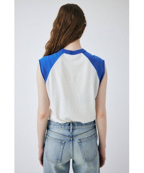 MOUSSY（マウジー）の「RAGRAN BLACK LETTER NS Tシャツ（タンクトップ・レディース・オレンジ/ブルー/ライトブラック・FREE）」の16枚目の写真