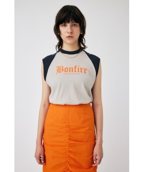 MOUSSY（マウジー）の「RAGRAN BLACK LETTER NS Tシャツ（タンクトップ・レディース・オレンジ/ブルー/ライトブラック・FREE）」の10枚目の写真