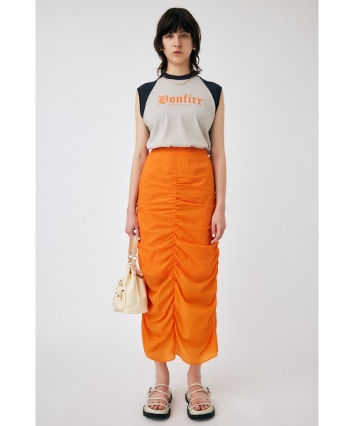 MOUSSY（マウジー）の「RAGRAN BLACK LETTER NS Tシャツ（タンクトップ・レディース・オレンジ/ブルー/ライトブラック・FREE）」の13枚目の写真