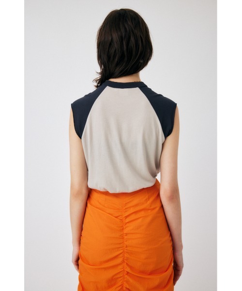 MOUSSY（マウジー）の「RAGRAN BLACK LETTER NS Tシャツ（タンクトップ・レディース・オレンジ/ブルー/ライトブラック・FREE）」の15枚目の写真