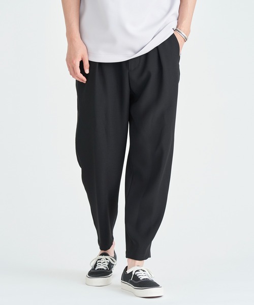 ESTNATION（エストネーション）の「ESTNATION / ポリエステルワイドテーパードパンツ（その他パンツ・メンズ・ブラック/オリーブ・SMALL/MEDIUM/LARGE）」の2枚目の写真