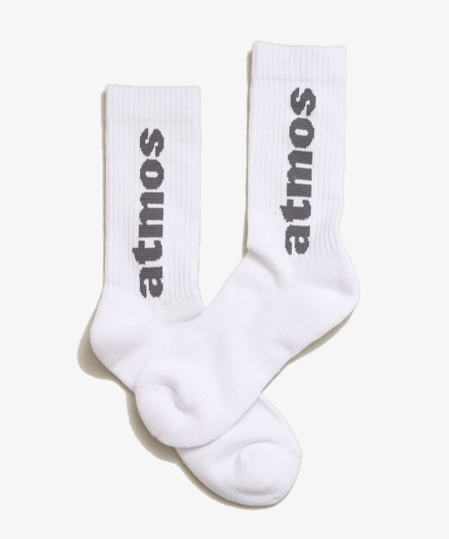 atmos pink(アトモスピンク)の「atmos JACQUARD LOGO SOCKS 2 / アトモス ジャガード ロゴ ソックス 2(ソックス/靴下・メンズ・ブラック/グレー/ホワイト×ブルー・26-28cm)」の3枚目の写真