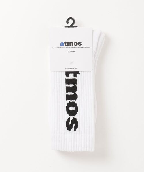 atmos pink(アトモスピンク)の「atmos JACQUARD LOGO SOCKS 2 / アトモス ジャガード ロゴ ソックス 2(ソックス/靴下・メンズ・ブラック/グレー/ホワイト×ブルー・26-28cm)」の6枚目の写真