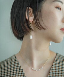 quaranciel: パール チェーン ピアス