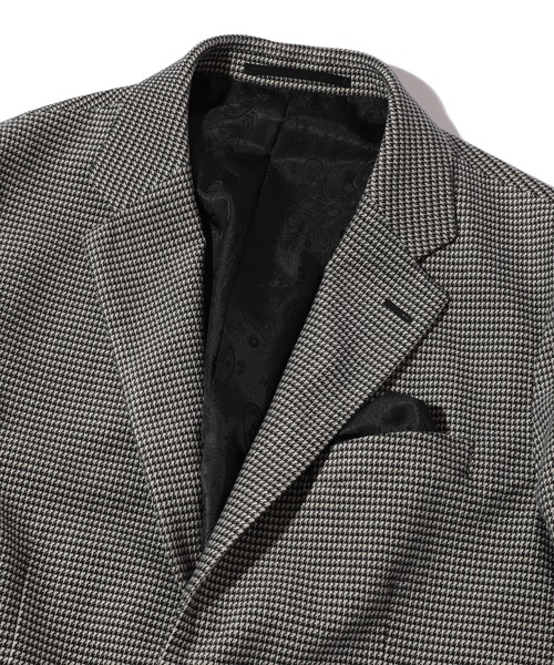 MEN'S BIGI（メンズビギ）の「トリコットコーデュロイ千鳥格子プリントテーラードジャケット＜セットアップ対応＞（テーラードジャケット・メンズ・ブラウン/グレー・03/02/04/01）」の4枚目の写真