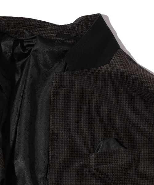 MEN'S BIGI（メンズビギ）の「トリコットコーデュロイ千鳥格子プリントテーラードジャケット＜セットアップ対応＞（テーラードジャケット・メンズ・ブラウン/グレー・03/02/04/01）」の16枚目の写真