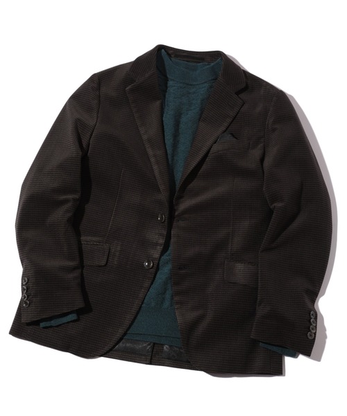 MEN'S BIGI（メンズビギ）の「トリコットコーデュロイ千鳥格子プリントテーラードジャケット＜セットアップ対応＞（テーラードジャケット・メンズ・ブラウン/グレー・03/02/04/01）」の14枚目の写真