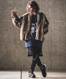GLIMCLAP（グリムクラップ）の「mj9395- Fake fur collarless design 