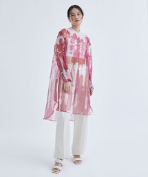 【TELMA/テルマ】PrintedTailoredShirt/プリントテーラードシャツ/シアープリントブラウス